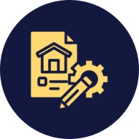 Pencil and house blueprint illustration